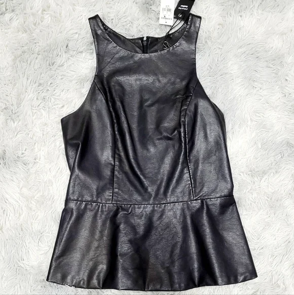 Vegan Leather Tank & Corset Peplum Tops 2pc Bundle, S - Picture 6 of 9